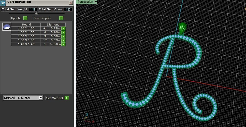 Pendant Letter R Model 3815 3D print model_8