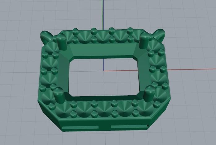 Pendant Emerald Model 3814 3D print model_3