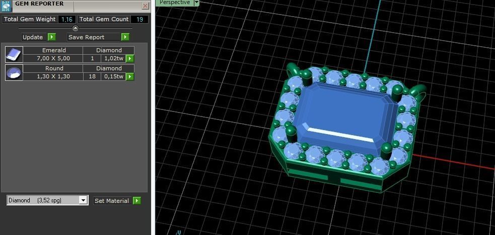 Pendant Emerald Model 3814 3D print model_8