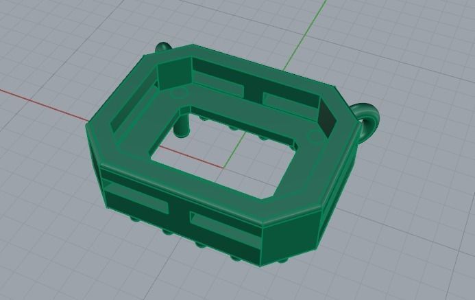 Pendant Emerald Model 3814 3D print model_5