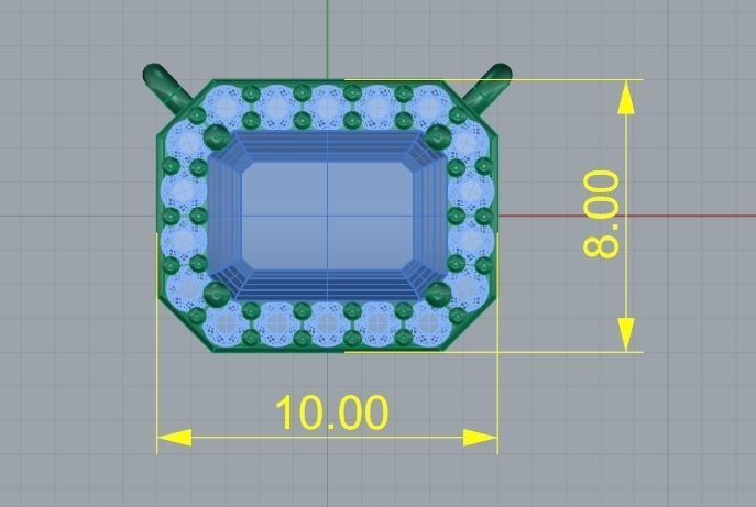Pendant Emerald Model 3814 3D print model_6