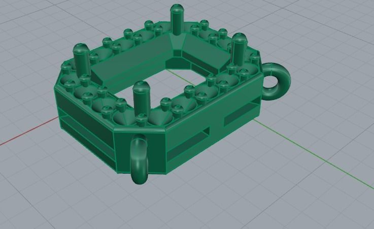 Pendant Emerald Model 3814 3D print model_4