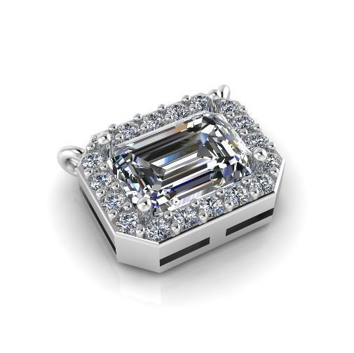 Pendant Emerald Model 3814 3D print model_1