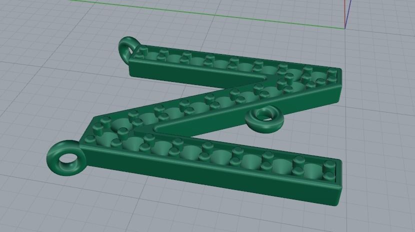 Pendant letter N Model 3809 3D model 3D printable | CGTrader