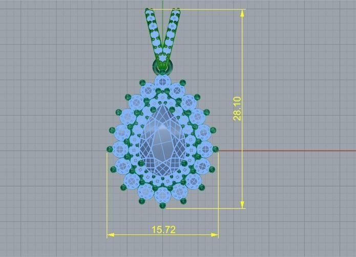 Pear Pendant Model 3805 3D print model_5