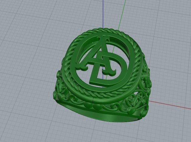 Ring AD with patterns Model 3782 3D print model_2
