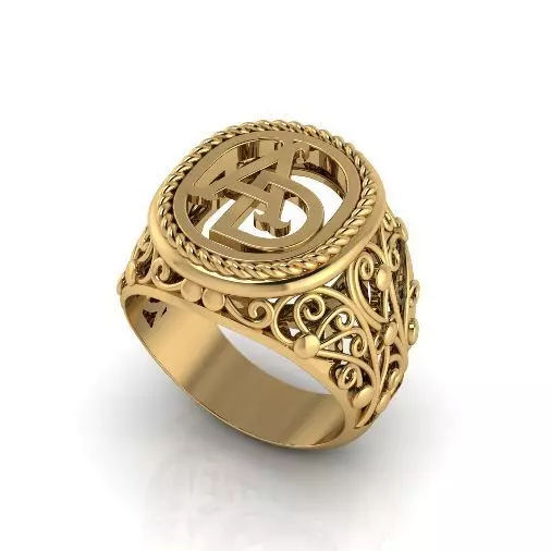 Ring AD with patterns Model 3782 3D print model_0