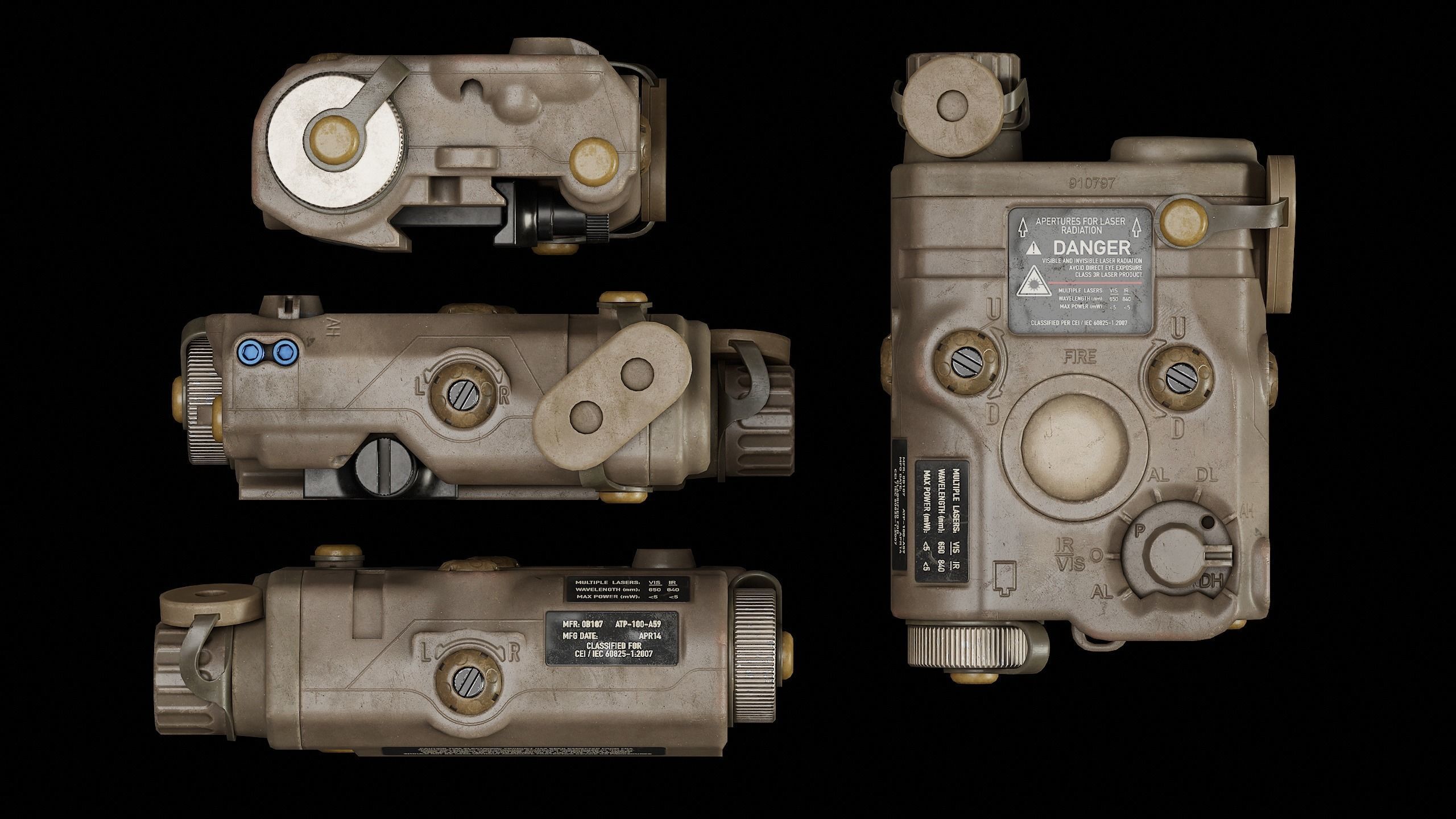 PEQ-15 Low-poly 3D model_4