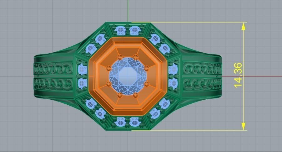 Octagonal ring Model 3779 3D print model_8