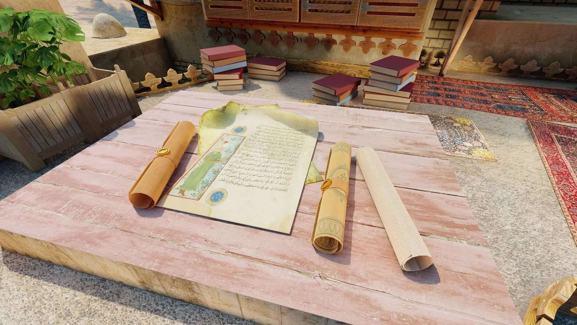 Old historical Arabic letters Free low-poly 3D model