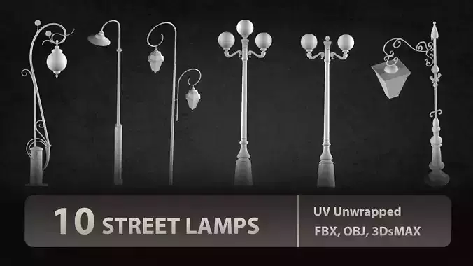 10 street lamps base mesh vol 01