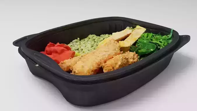 Poke bowl lunch box with salmon rice tomatoes seaweed algae