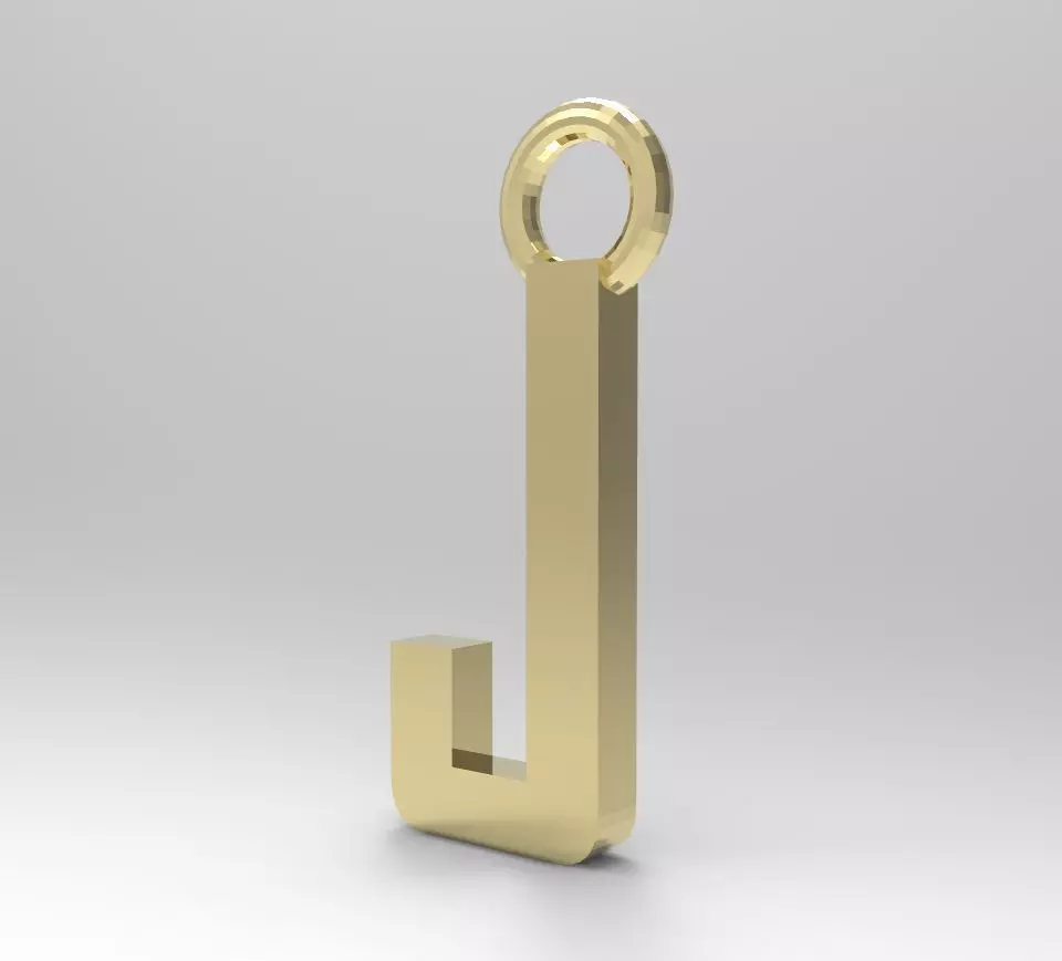 ALPHABET LATTER J PENDANT 3D print model