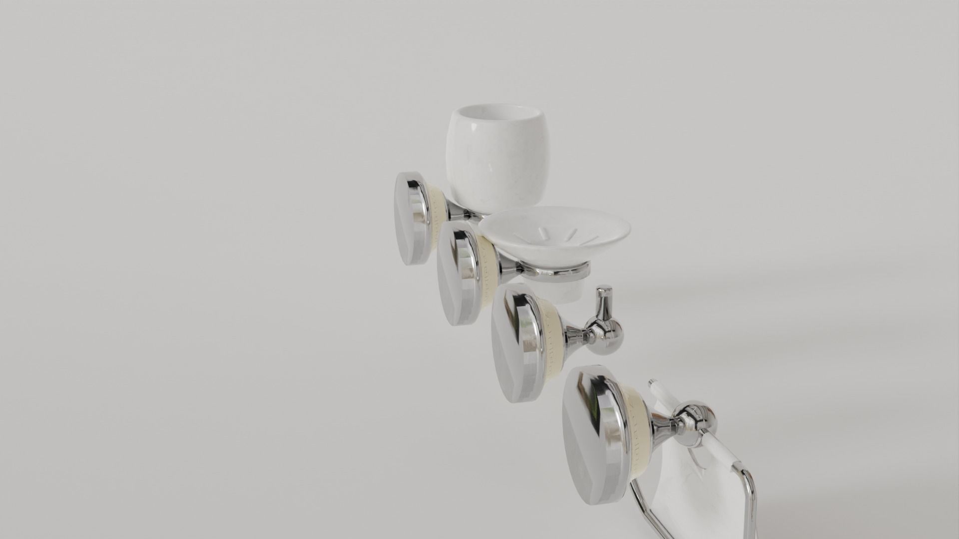 Luxury Bathroom Wall Decor Set Minimalist and Modern  3D model_9