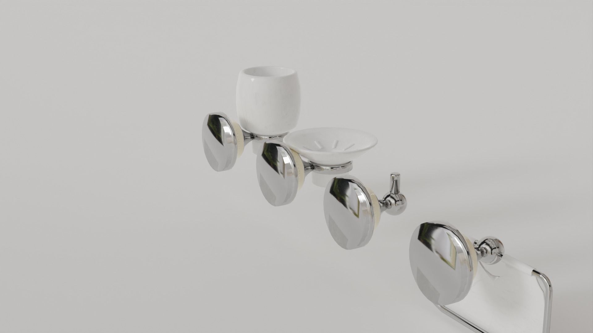 Luxury Bathroom Wall Decor Set Minimalist and Modern  3D model_10