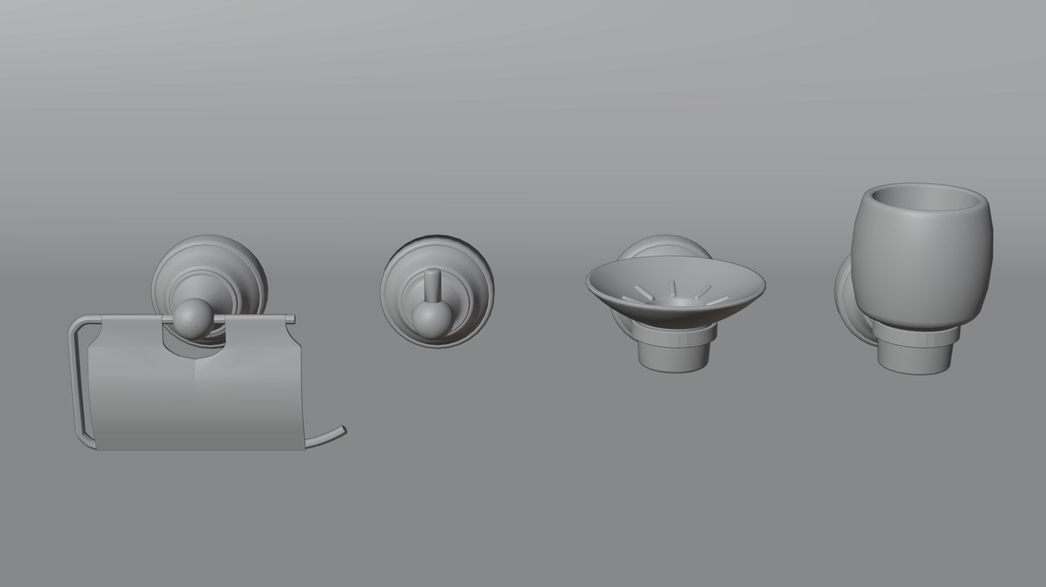 Luxury Bathroom Wall Decor Set Minimalist and Modern  3D model_1