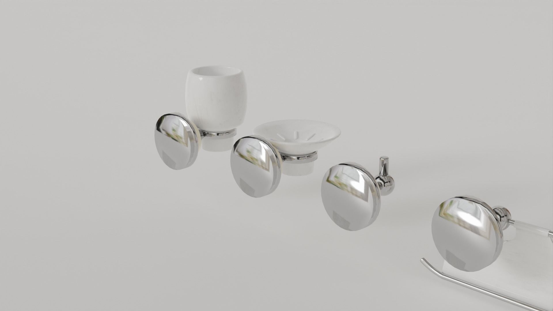 Luxury Bathroom Wall Decor Set Minimalist and Modern  3D model_11