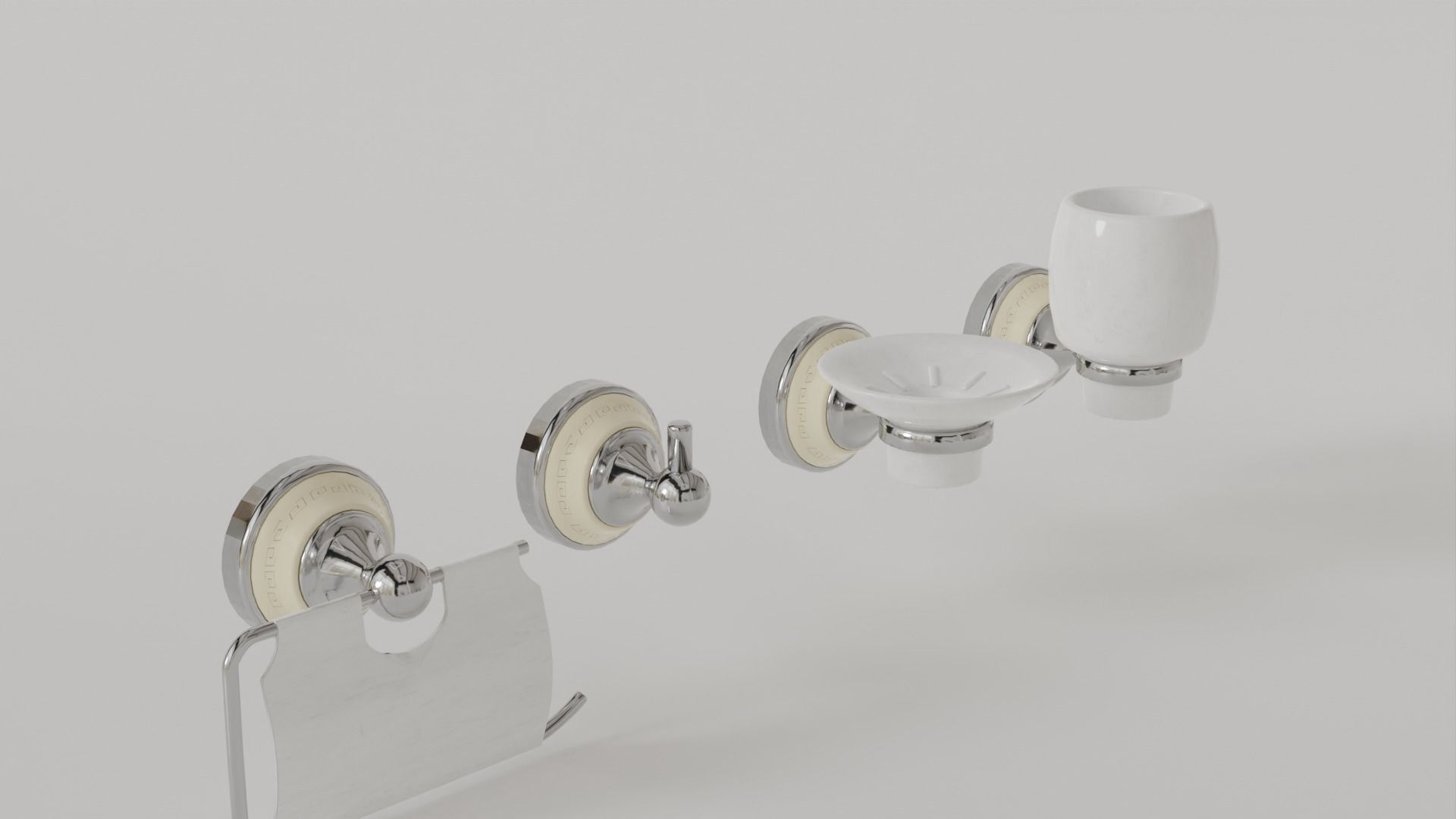 Luxury Bathroom Wall Decor Set Minimalist and Modern  3D model_5