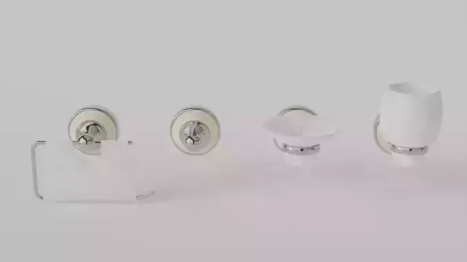 Luxury Bathroom Wall Decor Set Minimalist and Modern  3D model