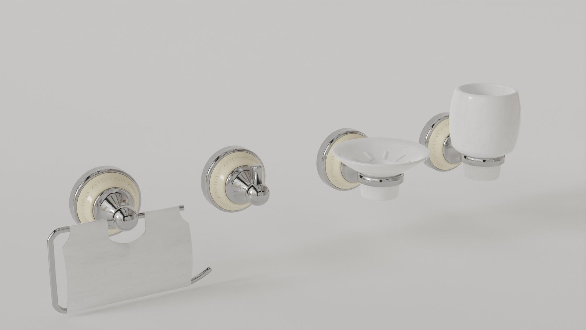 Luxury Bathroom Wall Decor Set Minimalist and Modern  3D model_4