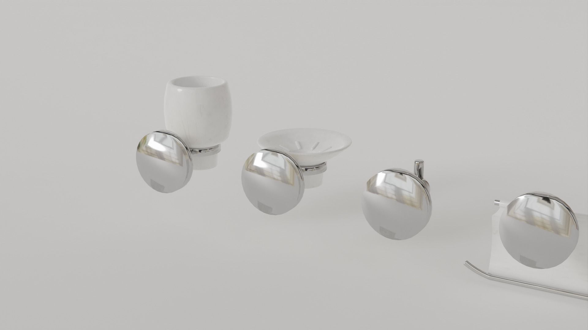 Luxury Bathroom Wall Decor Set Minimalist and Modern  3D model_12