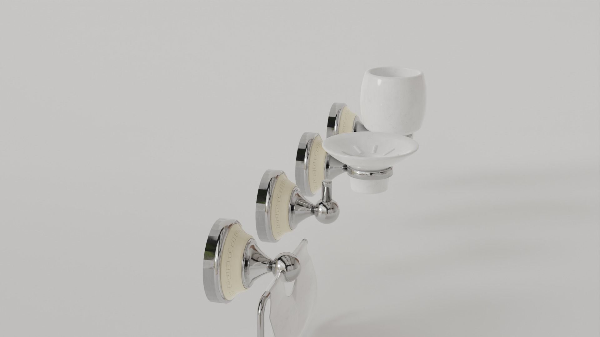 Luxury Bathroom Wall Decor Set Minimalist and Modern  3D model_7