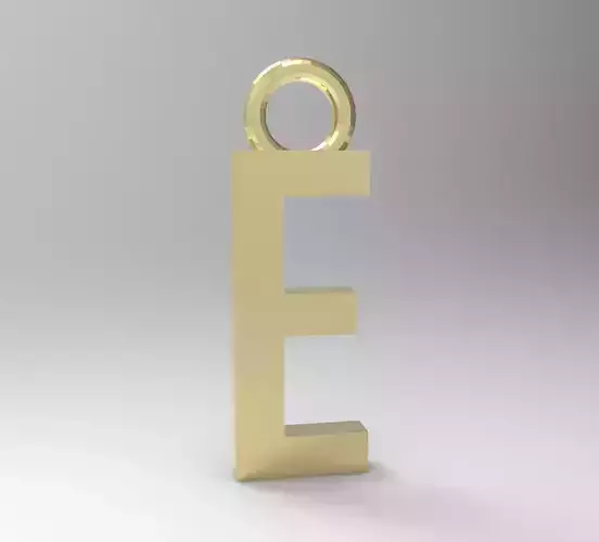 ALPHABET LATTER E PENDANT 3D model