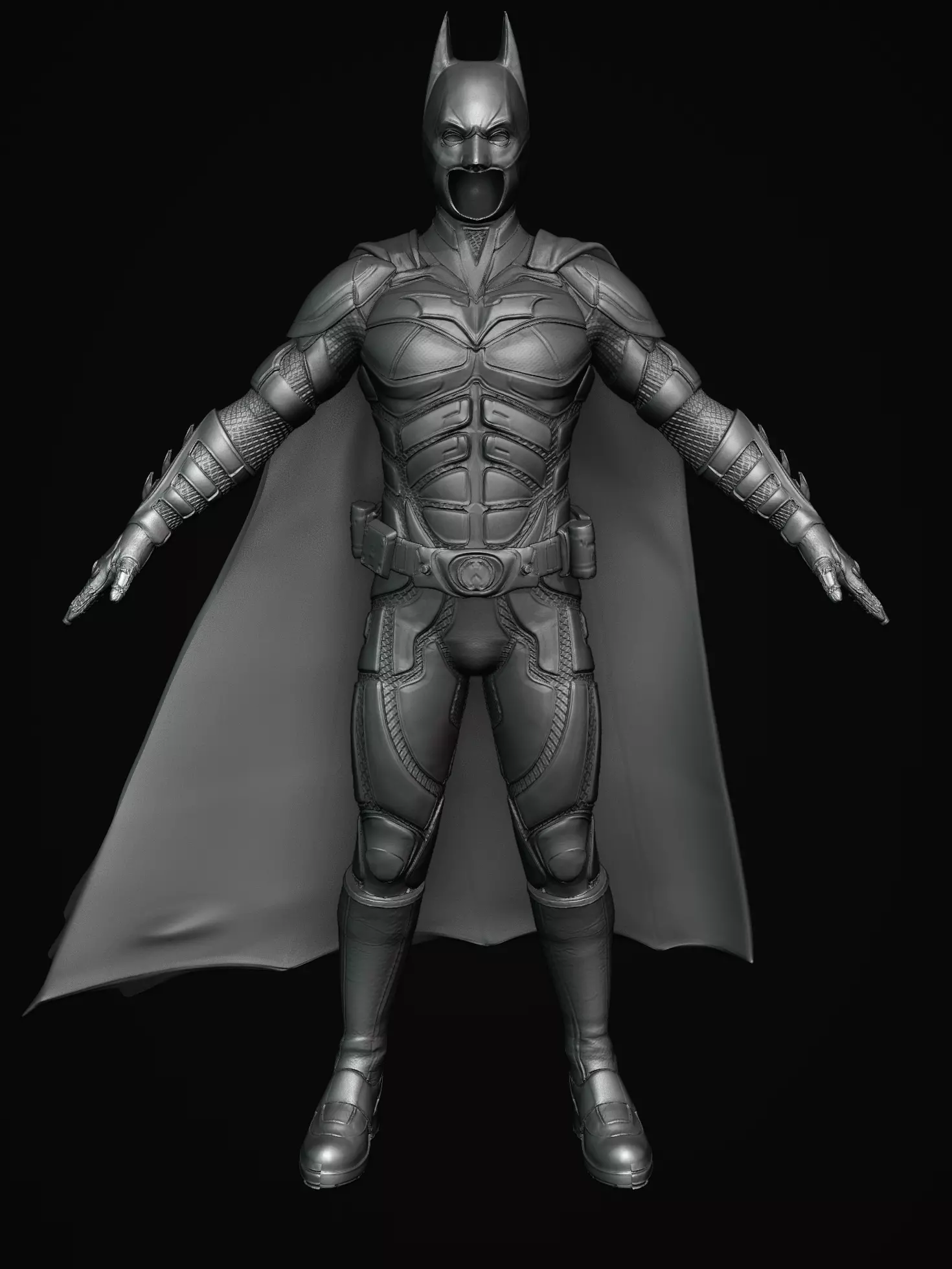 Batman Costume 3D model Free low-poly 3D model_0
