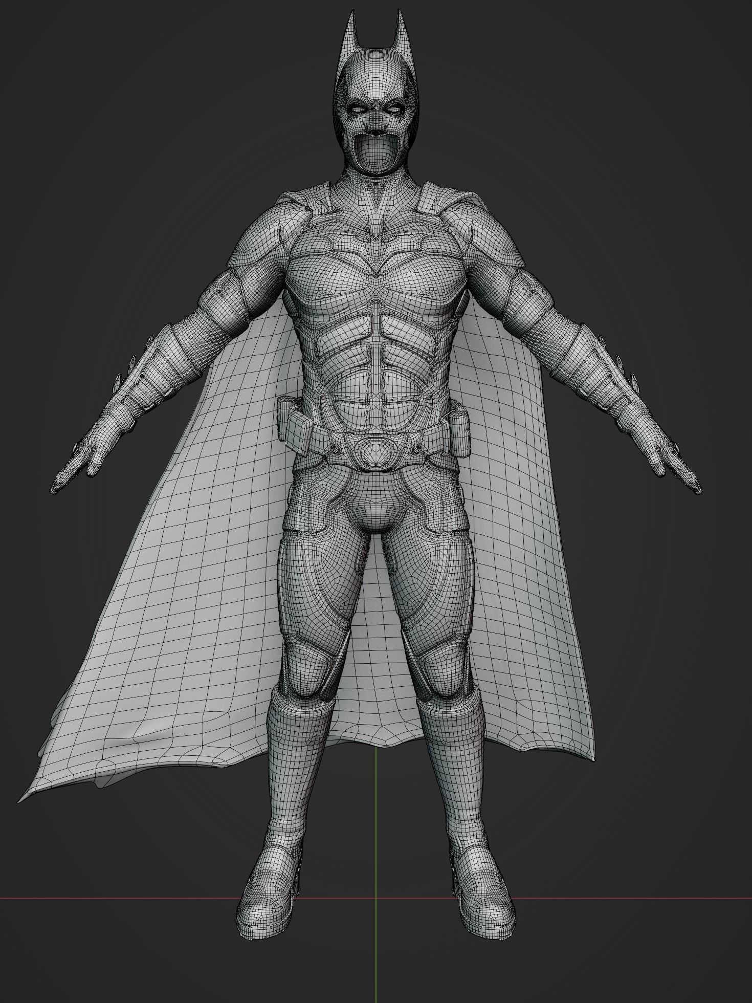 Batman Costume 3D model Free low-poly 3D model_3