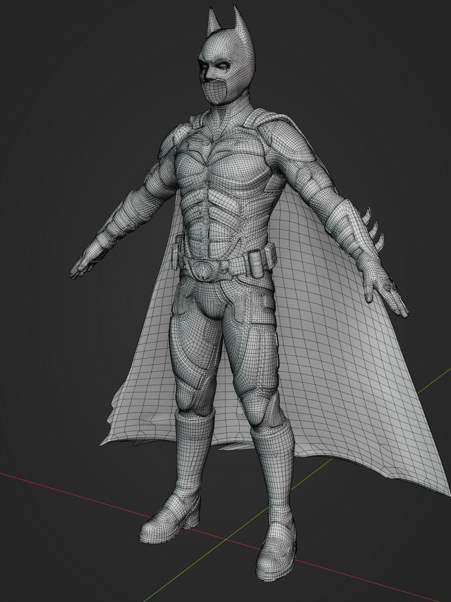 Batman Costume 3D model Free low-poly 3D model_5