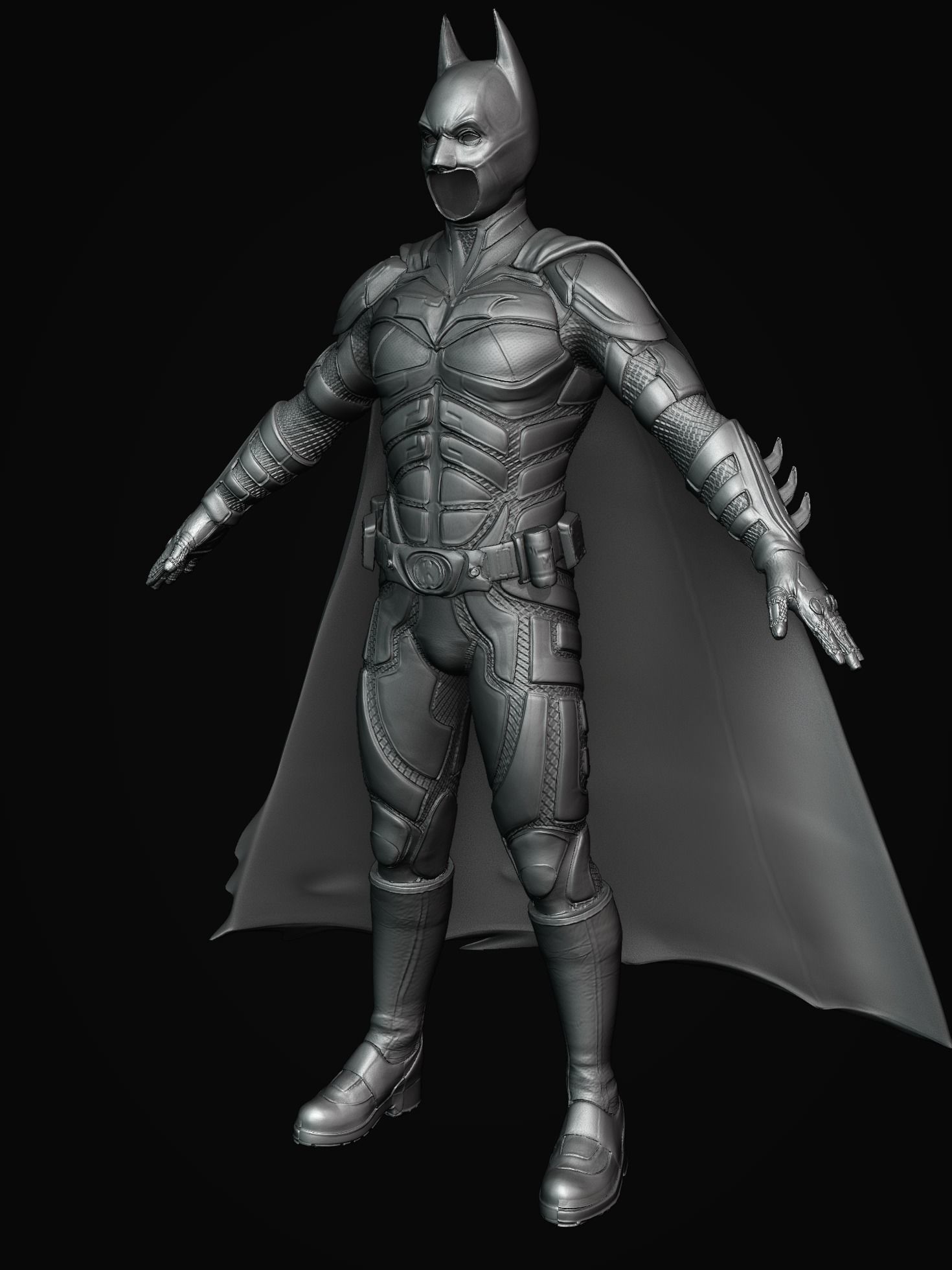 Batman Costume 3D model Free low-poly 3D model_4