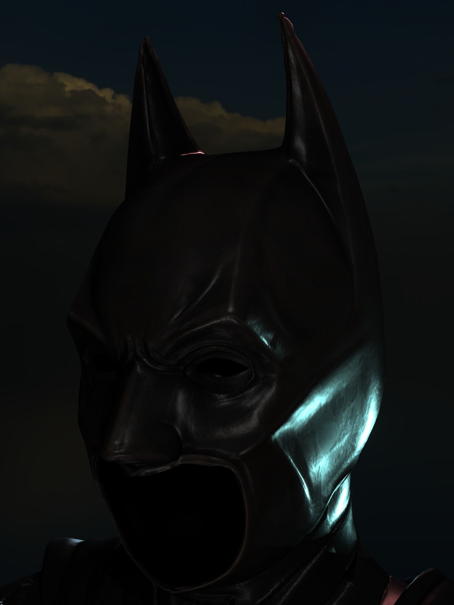 Batman Costume 3D model Free low-poly 3D model_11