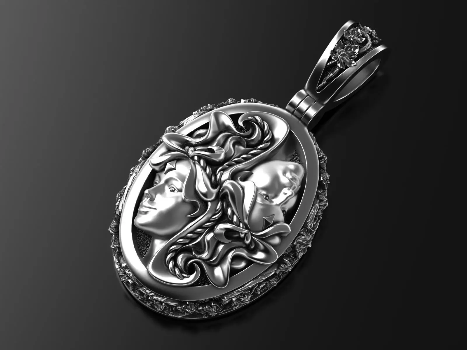 Melpomene and Thalia pendant 3D print model
