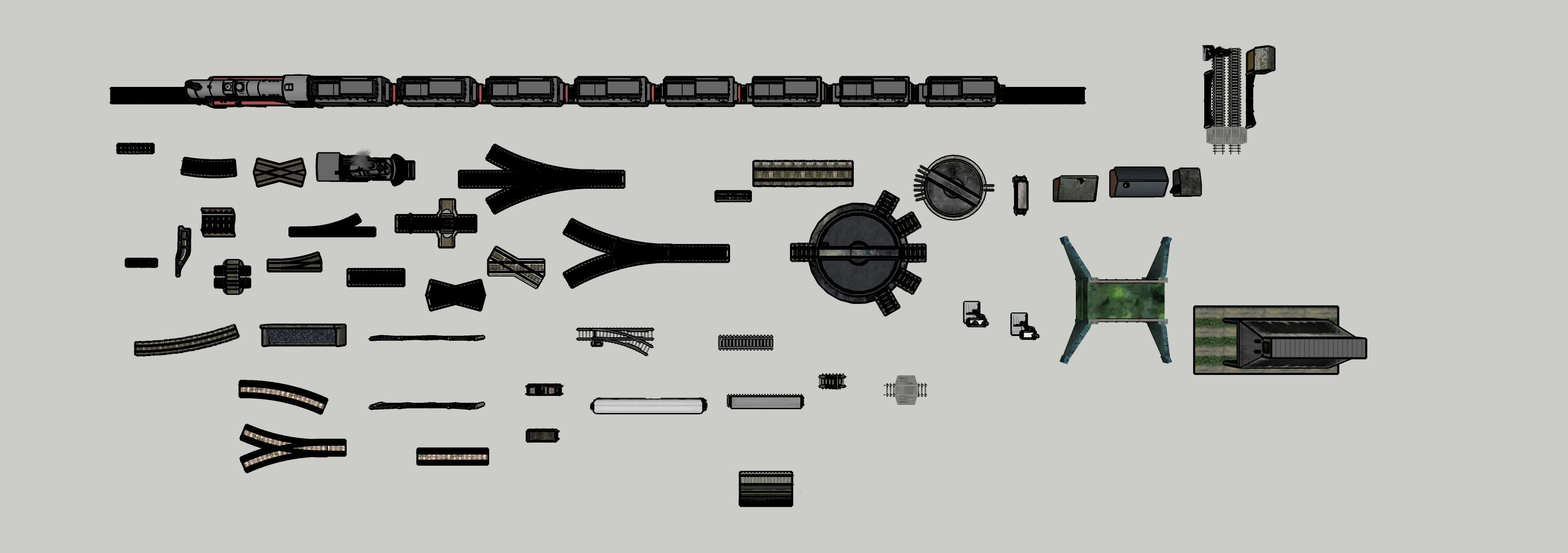 Train 3D model Collection 3D model_1