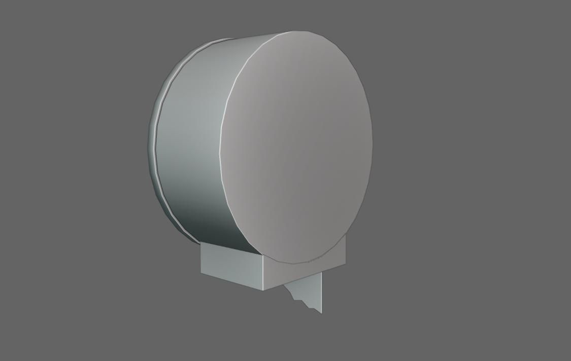 Public Toilet Paper Dispenser - Dispensador de Papel Higienico Low-poly 3D model_14