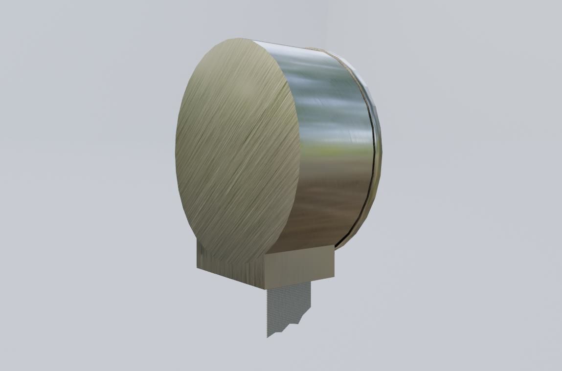 Public Toilet Paper Dispenser - Dispensador de Papel Higienico Low-poly 3D model_7