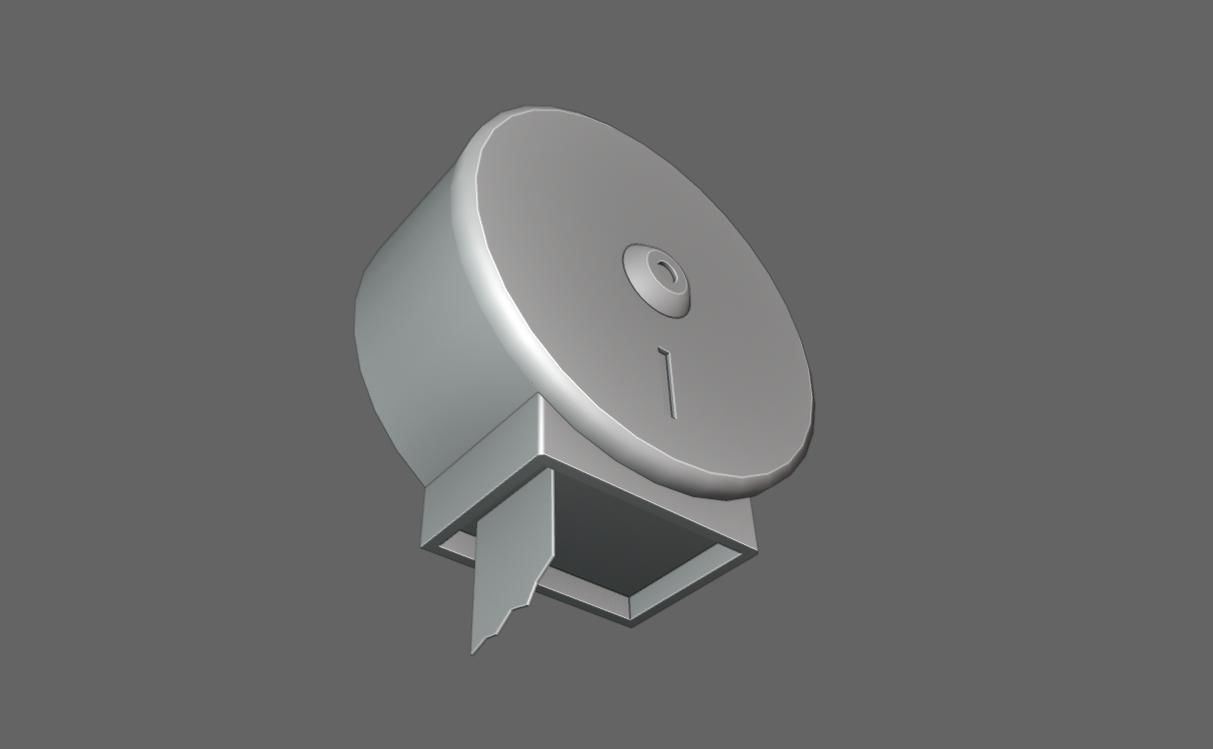 Public Toilet Paper Dispenser - Dispensador de Papel Higienico Low-poly 3D model_13