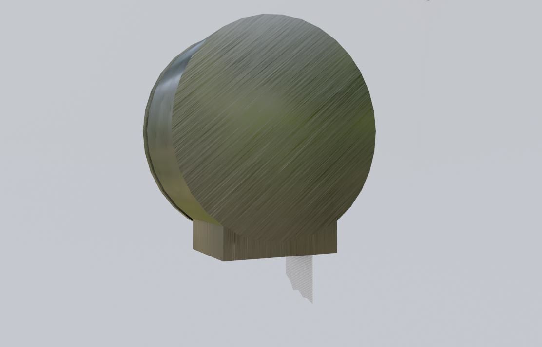 Public Toilet Paper Dispenser - Dispensador de Papel Higienico Low-poly 3D model_6
