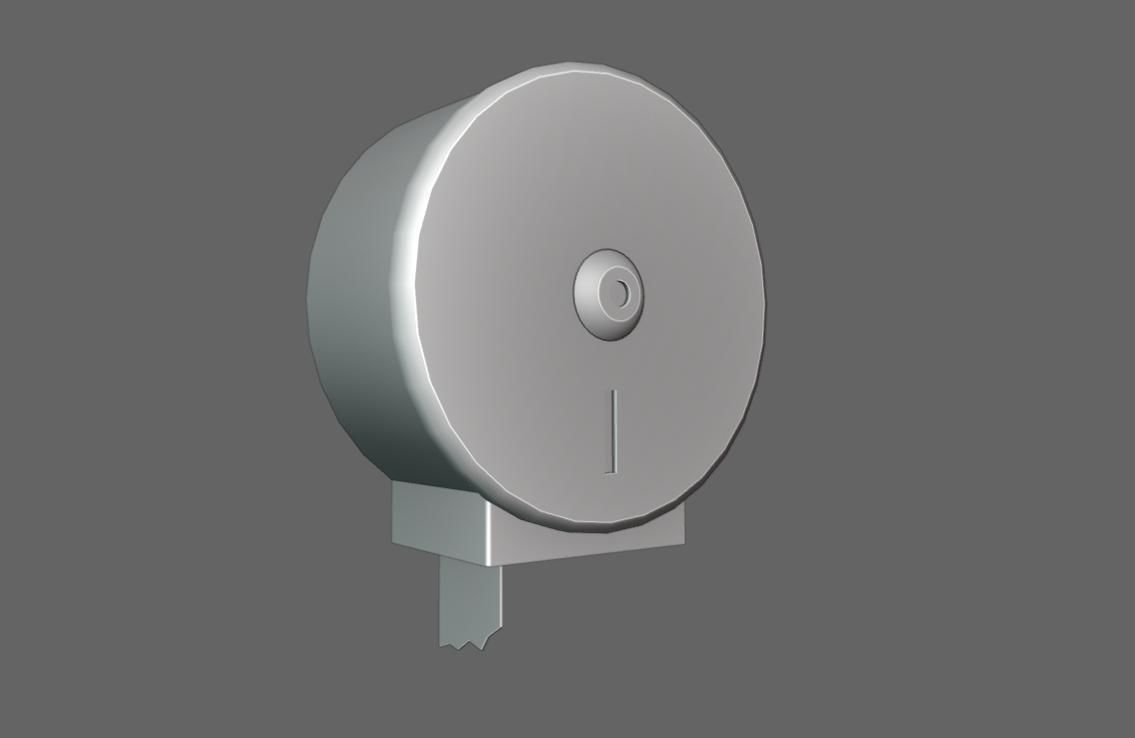 Public Toilet Paper Dispenser - Dispensador de Papel Higienico Low-poly 3D model_12