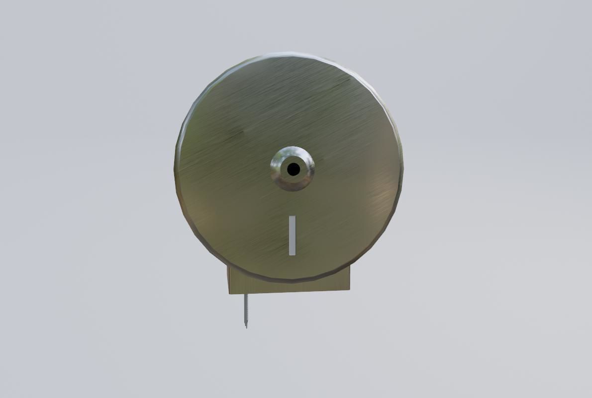 Public Toilet Paper Dispenser - Dispensador de Papel Higienico Low-poly 3D model_3