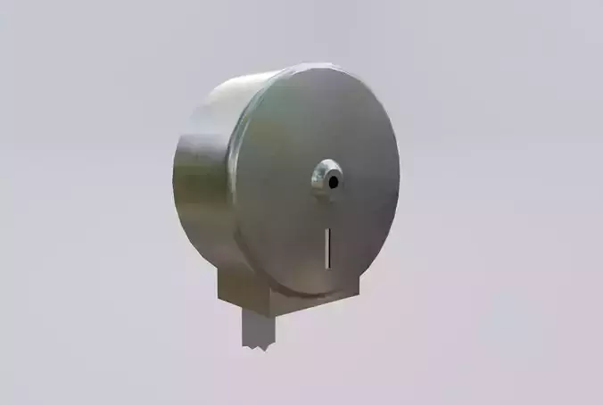 Public Toilet Paper Dispenser - Dispensador de Papel Higienico Low-poly 3D model