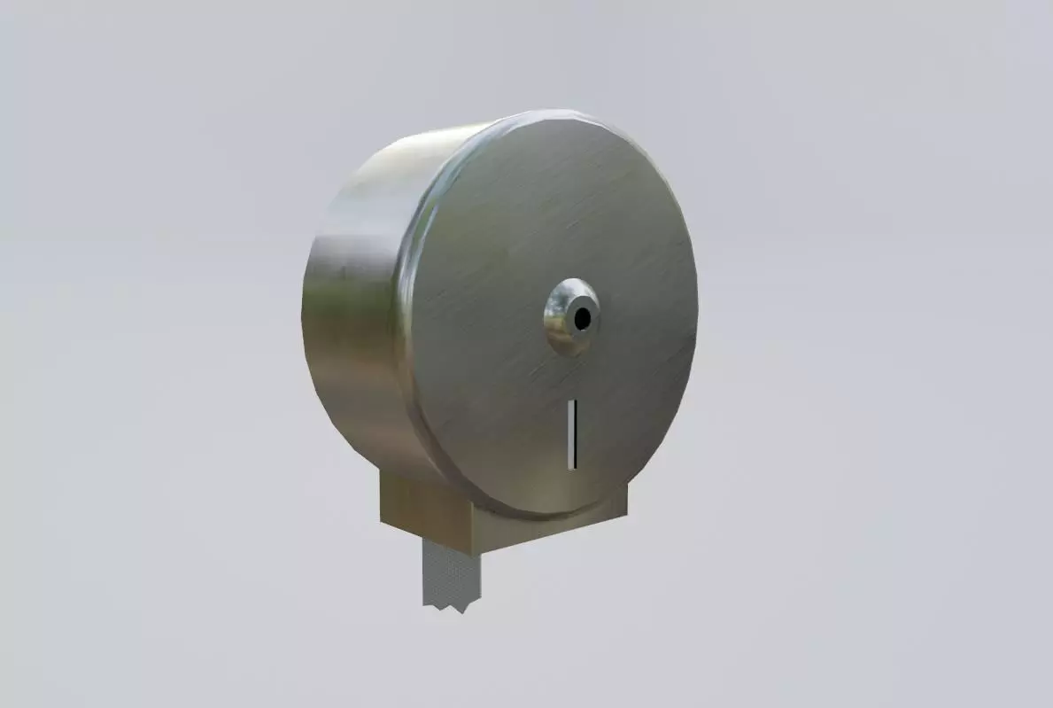 Public Toilet Paper Dispenser - Dispensador de Papel Higienico Low-poly 3D model_0