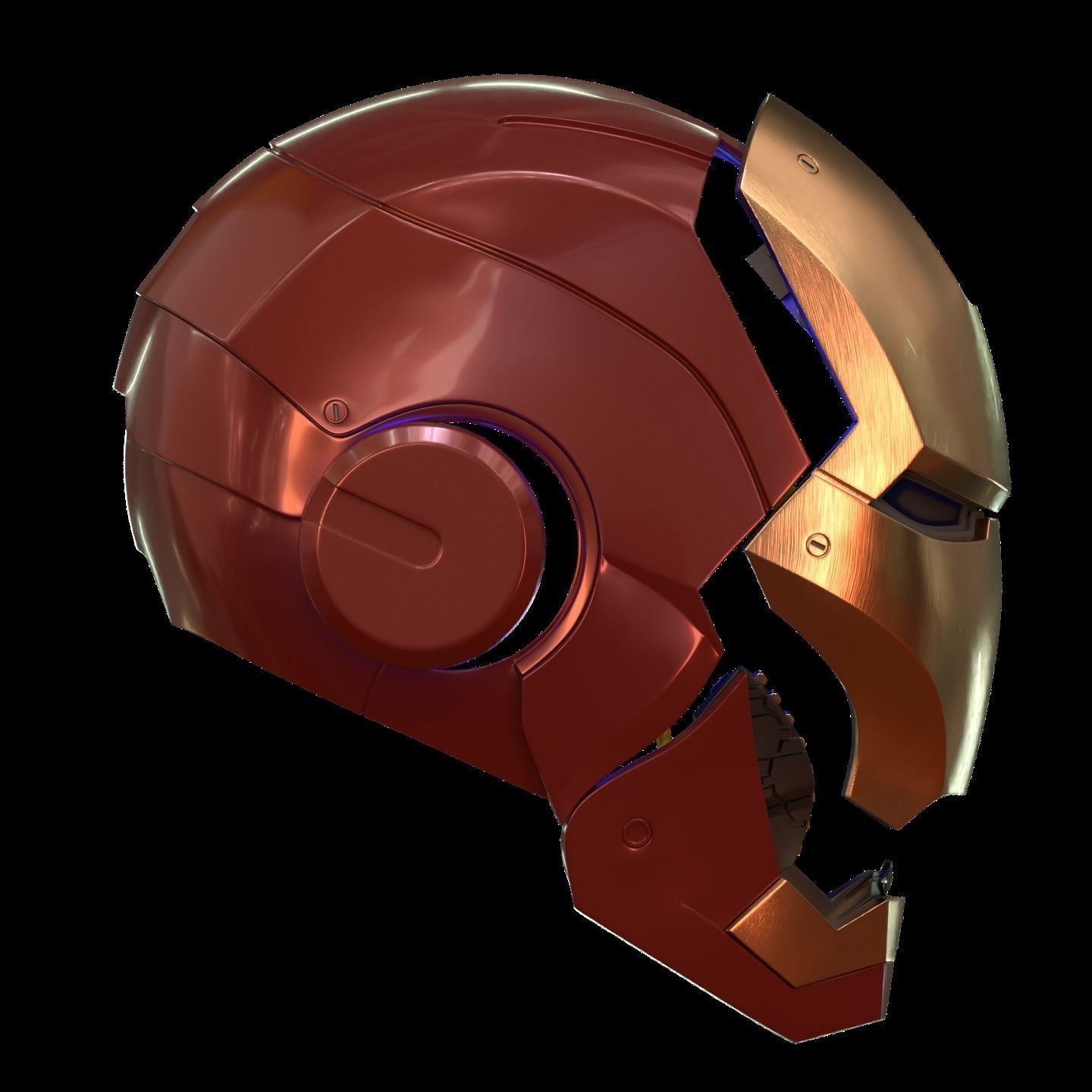 Iron man 2 3  helmet print full inner details and motorization  3D print model_7