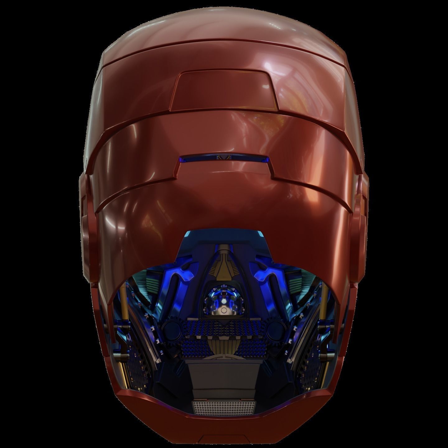 Iron man 2 3  helmet print full inner details and motorization  3D print model_16