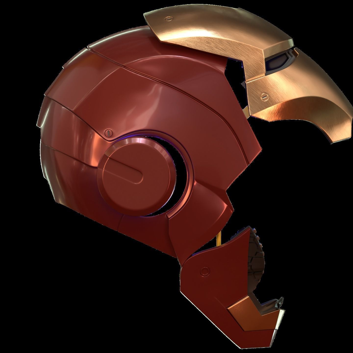 Iron man 2 3  helmet print full inner details and motorization  3D print model_12