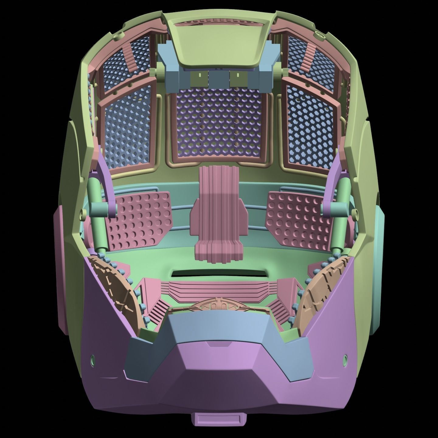 Iron man 2 3  helmet print full inner details and motorization  3D print model_23