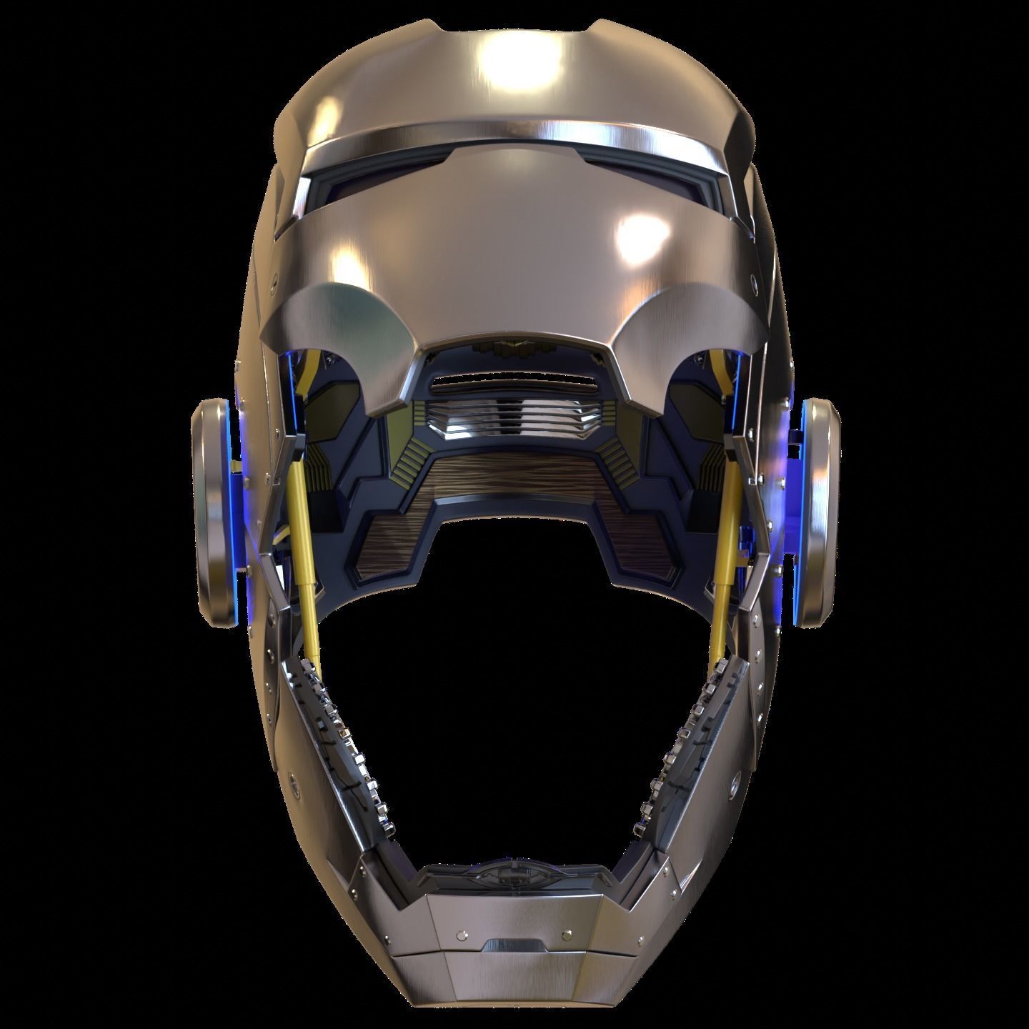 Iron man 2 3  helmet print full inner details and motorization  3D print model_22