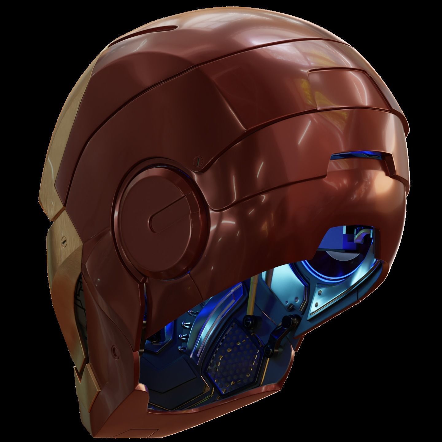 Iron man 2 3  helmet print full inner details and motorization  3D print model_17