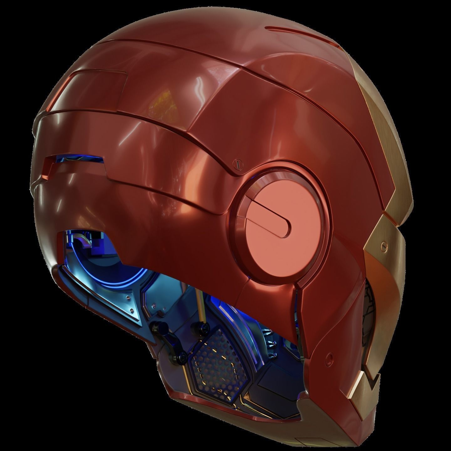 Iron man 2 3  helmet print full inner details and motorization  3D print model_15