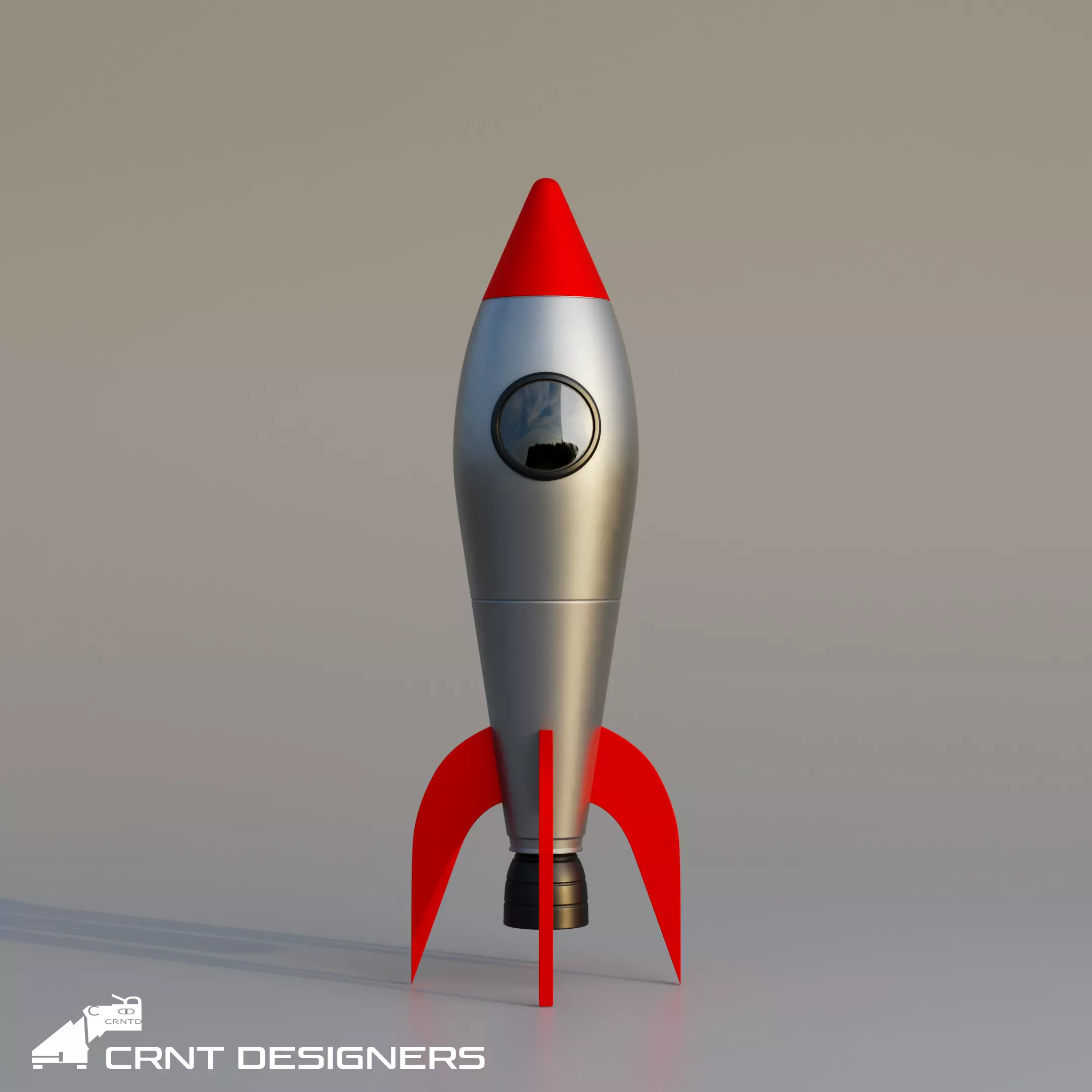 Cartoon Rocket Low Poly 3D Model Low-poly 3D model_0